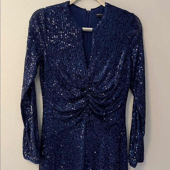 Maggy London Midnight Blue Sequin Jumpsuit 8 - Picture 1 of 8